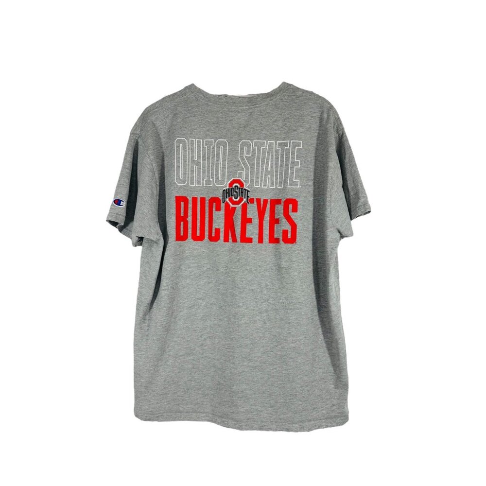 Ohio State Buckeyes Champion Gray T-Shirt XL Logo Front & Back OSU Go Bucks!